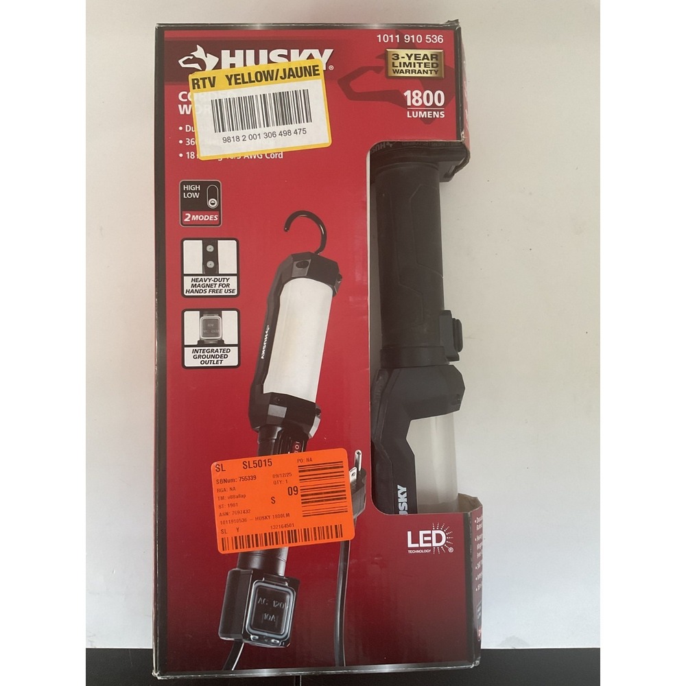 Husky 1800LM 120-Volt LED CORDED HANDHELD WORK LIGHT